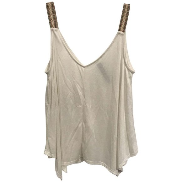 NWT Design Lab White Embroidered Strap Tank Top - Picture 1 of 3